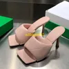 Lido Mule Sandals Botteg Veneta Slippers Minimalistische rechte lijn schapenvacht ultrahoge hakken met Europese en Amerikaanse Instagram -reliëf hebben logo HB9's