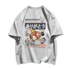 Letnia japońska koszulka harajuku Cott Anime O Neck T-shirt Fi unisex ponadgabarytowe męskie i damskie koszulki W0PQ#