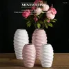 Vases Vase en céramique nordique moderne minimaliste blanc rose décoration fleur arrangement accessoires pour la maison