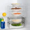 Kitchen Storage Refrigerator Box Kitchenware Shelves Dish Rack Countertop Dishware Food Sorting Compartment