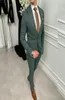 Dark Green Groom Wedding Wedding Tuxedos One Button One Piasted Lapel Męs Suits Man Formal Wedding Jacket Jacketvestpants1744338