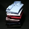 2021 Nieuwe Hoge Kwaliteit Busin Dr Shirts Voor Mannen Gemerceriseerde Cott Onzichtbare Knoopsluiting Effen Kleur Lg Mouw Manchetknoop F5Jw #