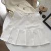 Юбки плиссированные юбки женщины y2k harajuku белая короткая форма защитные брюки лето твердый цвет повседневная мини -мода