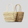 Trekkoord Casual Holle Tassel Stromand Tas Touw Geweven Vrouwen Handtassen Boheemse Handgemaakte Schouder Zomer Strand Grote Capaciteit Tote