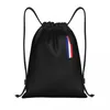 Sacos de compras Bandeira personalizada da França Cordão Mochila Homens Mulheres Leve Patriótico Ginásio Sports Sackpack Sacos para