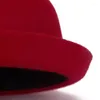 Szerokie brzegowe czapki moda rodzic-dziecko melonik czapka wełna poczuła fedora dla kobiet dziewczęta dzieci solidne ucha ucha formalne czapkę trilby sombrero derby