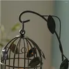 Ljushållare europeisk stil lampa kreativ fågelburet ljusstake smidesjärn ljusbord vardagsrum dekorationer