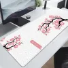 Tapis de souris à bord de verrouillage rose grand tapis de souris en caoutchouc naturel tapis de souris d'art Sakura tapis de souris Gamer tapis de bureau tapis de clavier