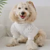 1pc Star Decor Pet Clothing, Simple Princess Style Dog T-shirt with Mesh Puff Sleeve for Wedding