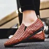 Casual Shoes Brand High Quality Leather Men Designer Summer Male Breathable Resistant Empty Mens Soft Background Size39-44