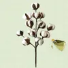Flores decorativas 50 cm hastes de algodão decoração flor artificial planta ramos boll talos decoração para casa