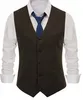 men's Herringbe Suit Vest V Neck Wool Vest Casual Formal Single Breasted Busin Groomsmen Wedding Party Sleevel Tank Top 39jC#