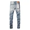 2023 Bär koreansk utgåva Youth Fashion Blue Trendy Slim Fit Jeans Mens Pants