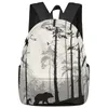 Sac à dos Forest Bear Pine Tree Tree Brown Silhouette Femme Man Homme Sac à dos École imperméable pour les élèves Boys Girls Sacs Mochilas