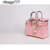 Leather Bk Handbag Ostrich Genuine Designer Women Lock Buckle Real Grain Love Horse Portable Messenger