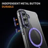 iPhone 15用の豪華なクリアアーマー磁気ケースMax Samsung S24 Ultra Plus Googleワイヤレス充電バックカバーケース