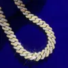 Charming 18k Gold Plated S925 Vvs Moissanite 16mm Cuban Link Chain Necklace for Men Fine Jewelry
