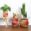 Manden WHISM zeegras wasmand opvouwbare handgemaakte stro bloempot plantenbak mand rieten speelgoed opslag houder organisator