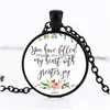 Pendant Necklaces New Scriptures Flower For Women Men Relin Bible Letter Glass Cabochons Chains Fashion Girls Jewelry Gift Drop Delive Dhn9O