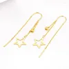 Kolczyki Dangle Long Tassel Star Drop for Woman Girls Uszy Linie Elegancka biżuteria