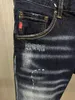 Jeans da uomo Pantaloncini con fori antigraffio ricamati da uomo Moda corti elasticizzati 9875-1#