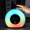 Horloges de table de bureau Haut-parleur Bluetooth 10W couleur LED veilleuse réglable réveil 5.0 haut-parleur Bluetooth affichage musique lumière de sommeil réveil 24327