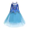 Robes de filles robe de princesse fille anniversaire Halloween Costume pour enfants vêtements Cosplay vêtements bleu longue robe fantaisie enfants Drop Deli Dhdp7