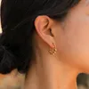 Boucles d'oreilles créoles en métal plaqué or et acier inoxydable, perles minimalistes élégantes pour femmes et filles, bijoux d'oreille simples