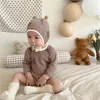 MILANCEL Conjunto de pijama de primavera para bebé Waffle Bear Niñas durmiendo en interiores Ropa para dormir para niños 240325