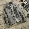 denim Jackets Man Punk Ripped Jeans Coat for Men Slim Fit with Print Hole Winter 2024 Cheap Price Stylish Board Fast Deery j2c8#