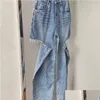 Mens Jeans American Streetwear Mm6 Margiela denim Pants Vintage Do Old Ripped Summer Fashion Personlighet Män Kvinnor Kläder 230909 Dro Otjgg