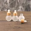 Refillerbar droppflaska Frosted Essential Oil Glass Aromaterapi Liquid 20 Ml Drop för massagepipettflaskor