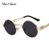 occhiali da sole rotondi vintage di marca da uomo 2017 Nuovo specchio in metallo oro argento piccoli occhiali da sole rotondi da donna economici di alta qualità UV4007954972