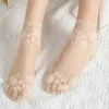 Women Socks 5 Par/Lot Women's Lace Transparent Lolita Invisible Summer Thin Non-Slip Short Ankle Black Low Cut Boat Sock