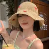 Chapéus de borda larga chapéu de palha de verão mulheres respirável sol sombreamento férias à beira-mar dobrável proteção pescador