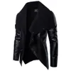 Veste en cuir PU wable, revers de moto, punk, irrégulier, noir, manteau Busin Rock, haute qualité, automne, hiver t8oj #