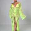 Fashion Suncreen Cover Ups Beach Long Dress Knited Cardigan Cape Women
