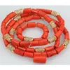 Halsbandörhängen Set Big Original Coral Beads Quality Real Men Bead Jewelry African Wedding Groom Armband Abh779