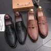 Casual Schuhe Männer 2024 Mode Leder Loafer Mokassins Slip Auf männer Wohnungen Männlich