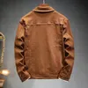 men's Brown Denim Jacket 2023 spring and autumn new style Fi High Quality Stretch Slim Jacket Denim Men's brand clothing S09X#