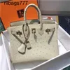 Designer Genuine Ostrich Leather Bk Handbag Bag South Bag Bk25 Women's Handmade Line WIGM