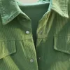 Awokado zielona koszulka o środkowej długości damskiej sprężyna luźna zagęszczona podwójna kieszonkowa kardigan Women 240321
