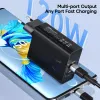 Laddare Elough 120W USB -laddare Snabbladdning 3.0 Snabbladdning för Huawei Mate 50 Samsung Xiaomi PD 65W GAN -laddare för bärbara datorer Tablett