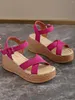 Sandali Comemore Piattaforma da donna Tacchi alti Espadrillas Donna Sandali 2024 Zeppe Verdi Slingback Scarpe Donna Calzature Estate