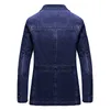 multi Pocket Denim Jacket Men Spring Blazer Suits Jacket Mens Busin Leisure Suits Cowboy Westerner Male Jeans Coat Size L~4XL N330#