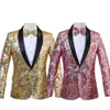 Puin Party Blazers takım elbise ceket erkekler cazibe gündelik performans ceket bir düğme fit uzun kollu ceket ceketler gece kulübü üstleri 240306