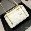 Designer Classic Quilted Mini Box Chain Bags Famous Brand Adjustable Shoulder Strap Crossbody Bag Leather Women Cosmetic Bag Coin Purse