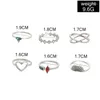 Cluster Anelli 6 pezzi / set Bohemian Women Fashion Heart Crown Crystal Geometry Ring Set Party Irregular Joint Lady Jewelry Gifts