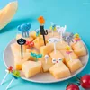 フォーク10/8/6/セットベント野菜食器のかわいいミニ幼児フルーツフォークトゥックティック子供のピック漫画動物