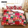 Set Weihnachtsbettwäsche Set Duvet Cover Set 3D -Bettwäsche Digital Druckbett Leinen Queen -Size -Bettwäsche Set Fashion Design Sheer Vorhänge